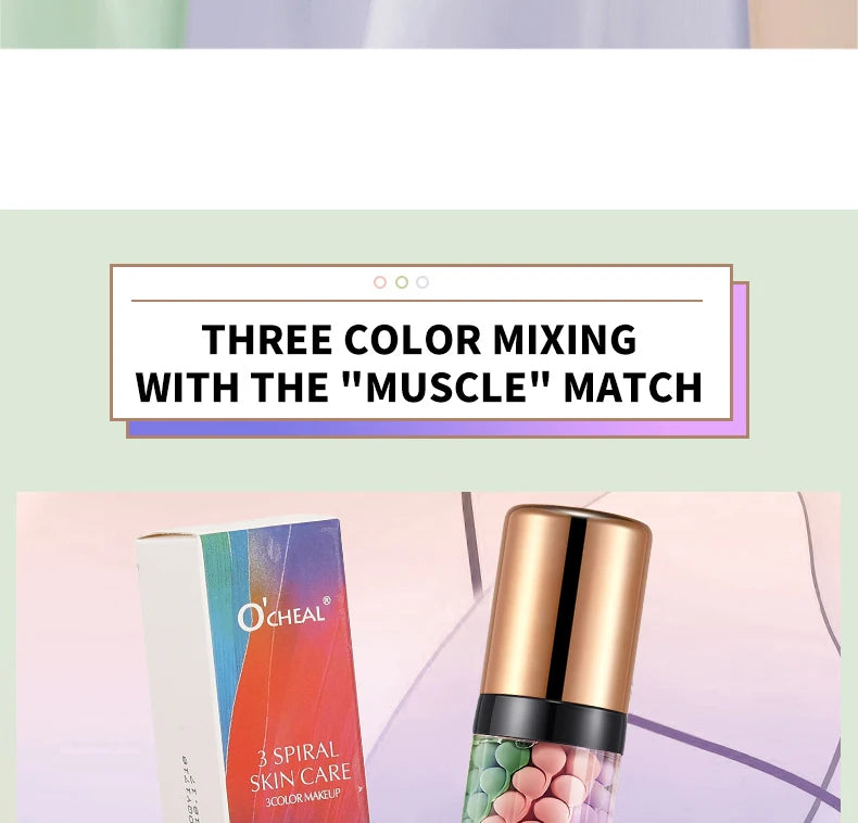 Three Color Mixed Isolation Cream, Normal Color Primer, Moisturizing Concealer, Natural Makeup Effect