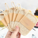 6pcs Natural Loofah Exfoliating Sponges - Gentle Body Scrubber for Shower & Bath, Bamboo Fiber Cleaning Pads 2042
