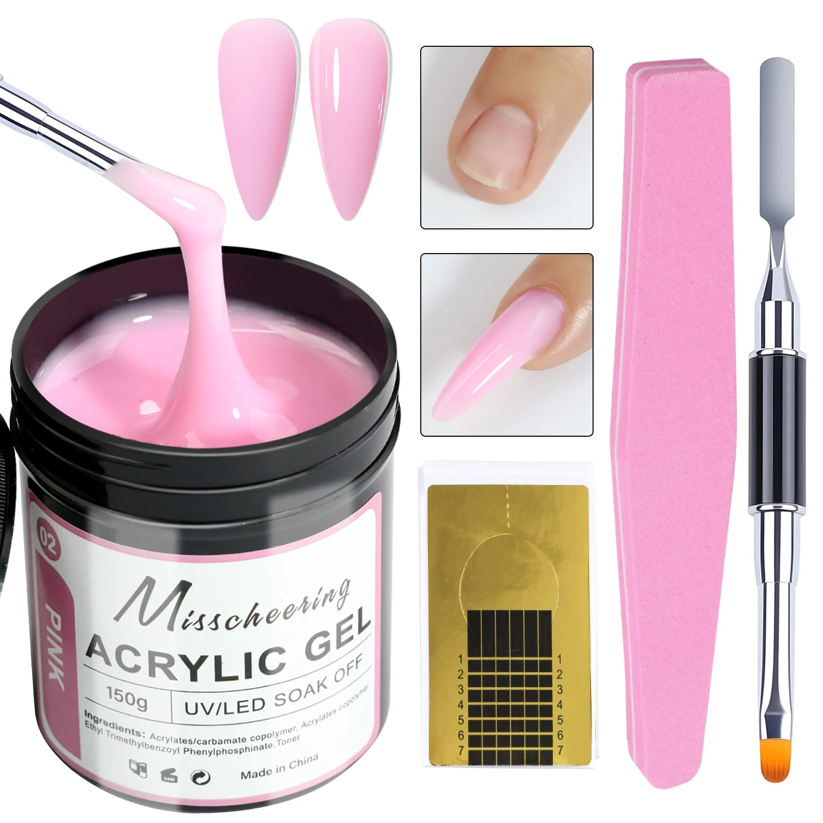 150g Large Capacity Nail Extension Gel Acrylic Semi-Permanent UV/LED Gel Varnish Suitable for DIY Design Nail Art Extension Tool