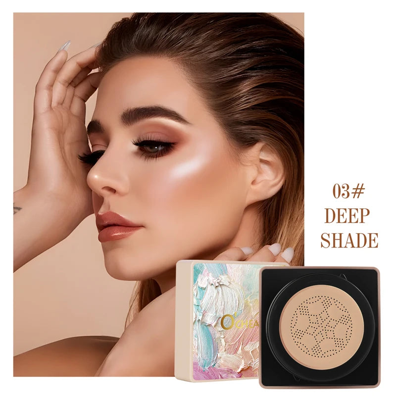 O'CHEAL Mushroom Cushion CC Cream Face Airy Coverage Long-lasting Moisturizing Waterproof Oil Control Concealer BB Cream Makeup