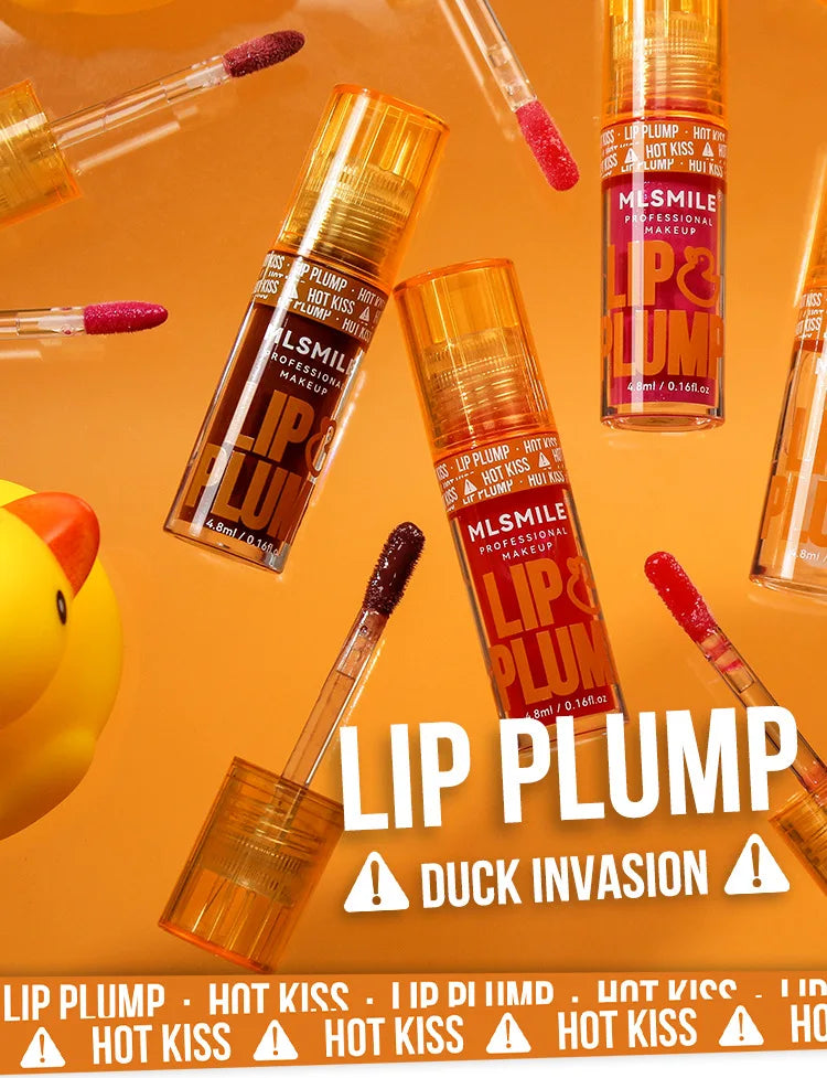 MLSMILE Duck Lip Plump Lip Oil Moisturizing Lip Gloss Mirror Water nature long-lasting  Gloss Gloss Pearl Lip Glaze Set