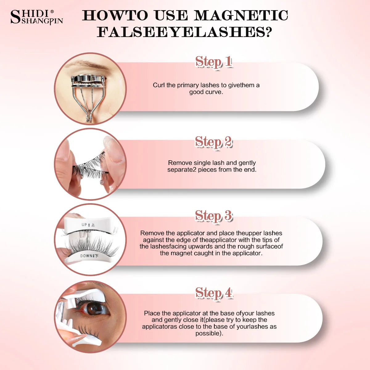 2 Pairs Magnetic Eyelash Natural Look Fluffy False Eyelashes Reusable Magnetic Eyelash Set with Applicator No Glue Need Makeup