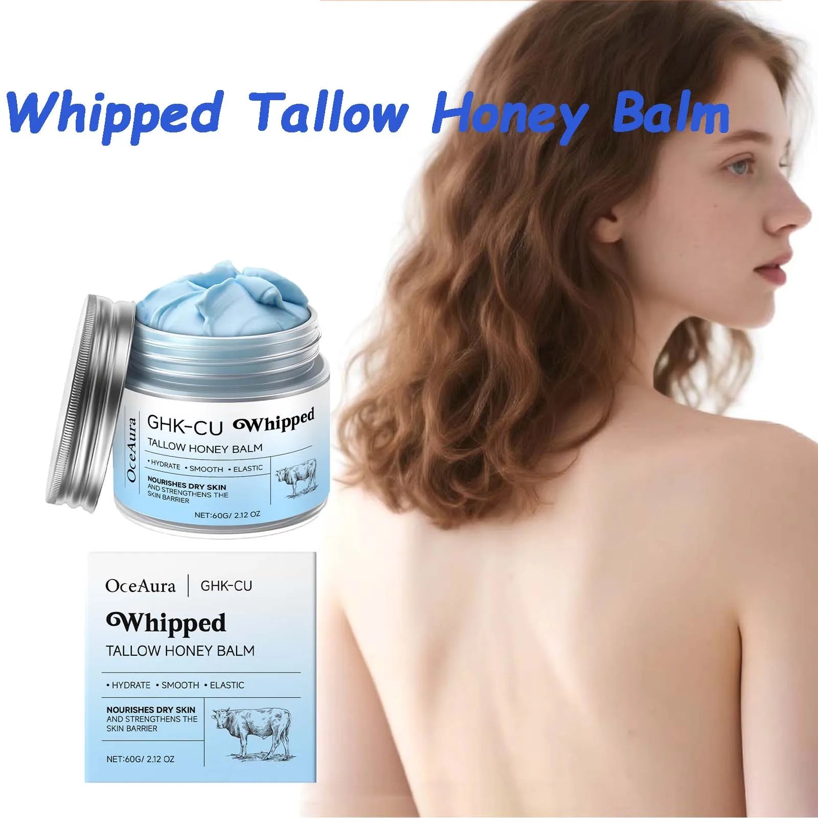 Whipped Tallow Honey Balm Deep Moisturizing for Dry Cracked Skin Non-Greasy Body Butter Brightening Tightening Face Cream Care