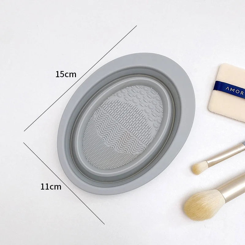 Silicone Makeup Brush Cleaner Bowl Foldable Clean Mat Cosmetic Foundation Eyeshadow Powder Brushes Cleaner Tools Makeup Supplies