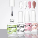 Nailpop 7-in-1 Builder Nail Gel Fast Building Gel Nail Polish Clear White Pink Nude 15ml Nail Tip Reinforcement and Extension