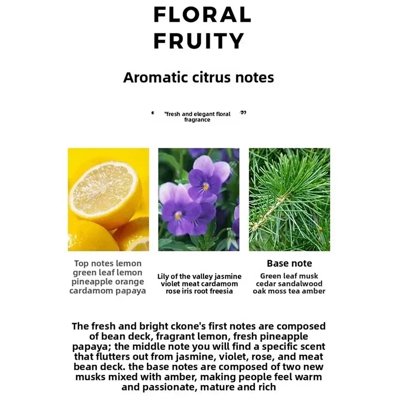 100ml Citrus Aromatic Unisex Fragrance Mist Fresh Fruity Woody Scent Vibrant Refreshing Body Spray Daily Perfume Daily Use