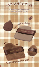 GECOMO 6 PCS Chocolate Powder Puff Set, Wet And Dry Sponge, Soft Leather Flocking Makeup Cushion