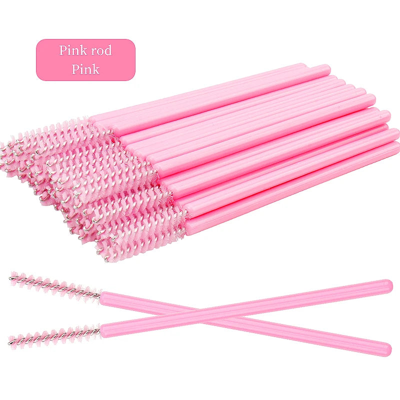 50pcs Disposable Eyelash Brush Crystal Eyebrow Comb Eyelashes Lifting Mascara Wand Micro Brushes Lash Extension Makeup Tools