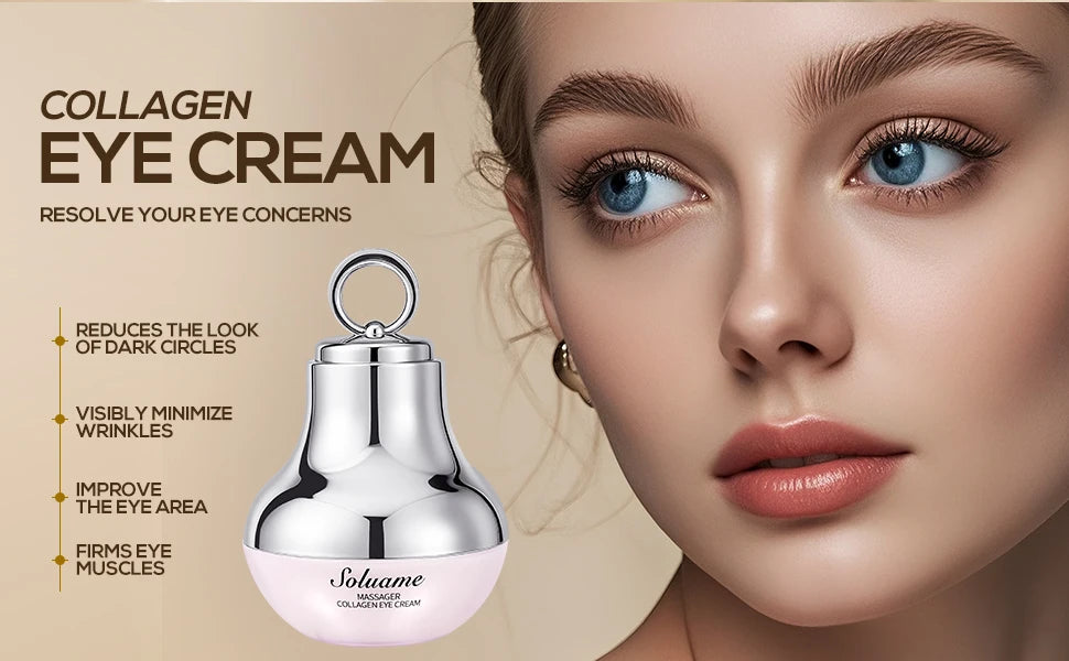 Collagen Massage Eye Cream - Hydrating & Firming Eye Contour, Gentle Care for Eye Area Lightweight Gel Texture for Smooth Skin