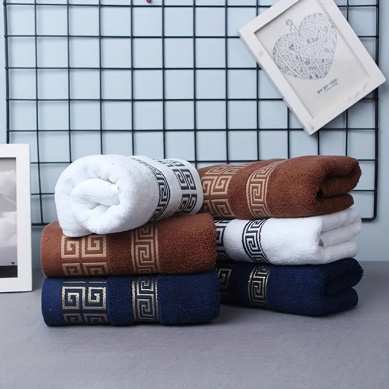 2pcs Set Black Bathroom Towel Sets 100% Cotton Embroidered Bathroom Towel Christmas Gift Sport Towel Sets Home Hotel Use 수건 세트