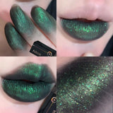 Pearlescent Polarized Green Lip Mud Gloss Fine Shimmer Lip Glaze Plumping Gothic Black Moisturizing Shiny Halloween Lips Makeup