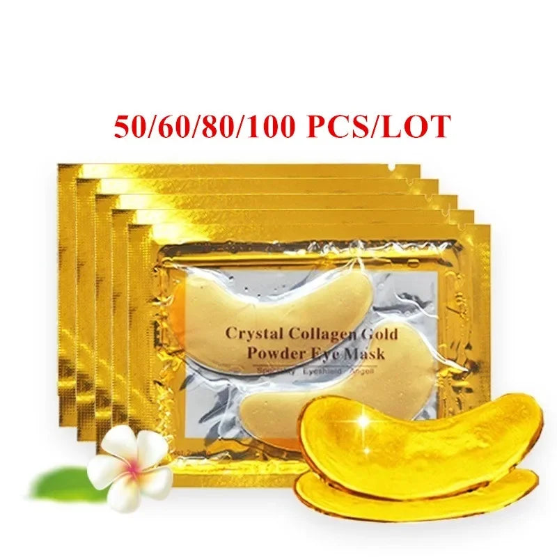 50/60/80/100 Pcs Crystal Collagen Gold Eye Mask Anti Dark Circles Beauty Patches For Eye Skin Care Korean Cosmetics