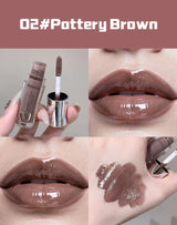 Water Light Mirror Lip Gloss Lasting Moisturizing Cool Black Silver Gray Pearlescent Fine Sparkling Lipstick Lip Oil