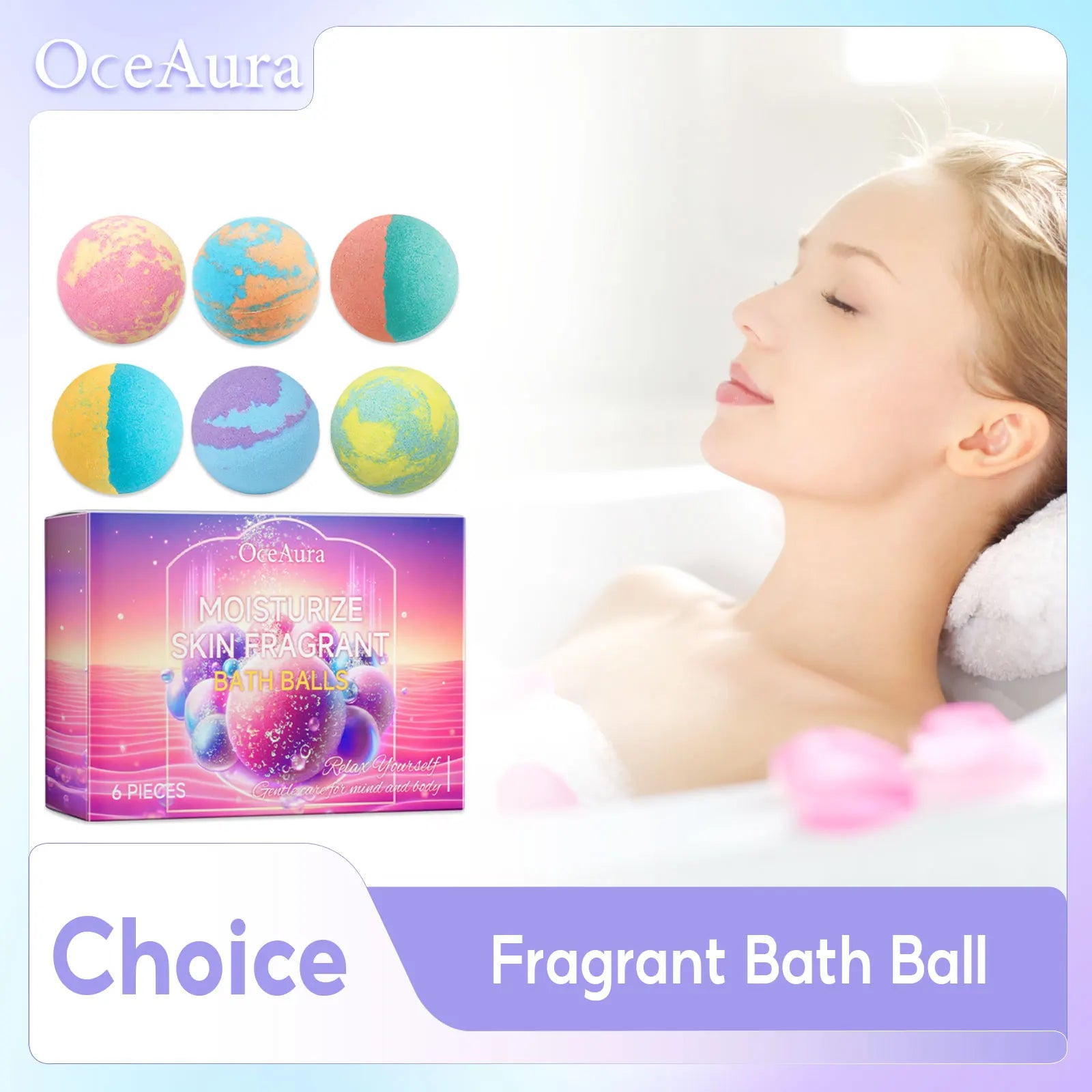 Bath Gift Adult Stress Reliever Anxiety Relief Spa Natural Organic Fragrance Bath Balls with Surprise Bath Ball Birthday