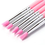 5Pcs/set Silicone Nail Brush UV Gel Polish Tip 3D Image DIY Dotting Polish Brushes Pen Professional DIY Manicure Tools