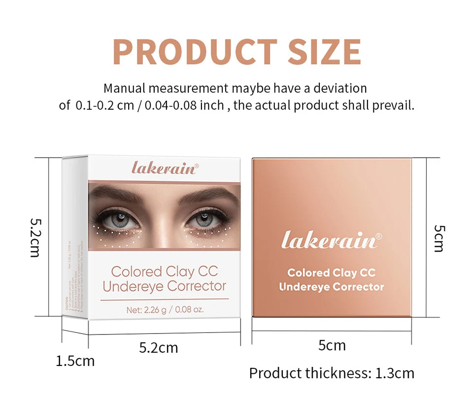 Undereye Color Correction Concealer Fine Clay Texture Brightening Smoothing Skin Waterproof Moisturizes Quick Cover Dark Circles