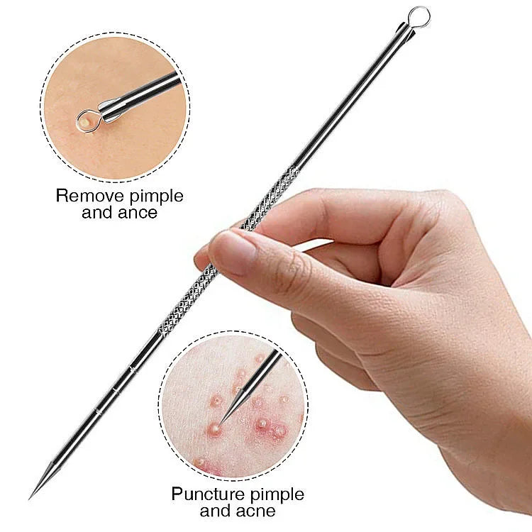 4/8PCS Acne Blackhead Comedone Black Spot Pimple Blemish Remover Skin Care Women Beauty Acne Treatment Pore Cleanser Needle Hook