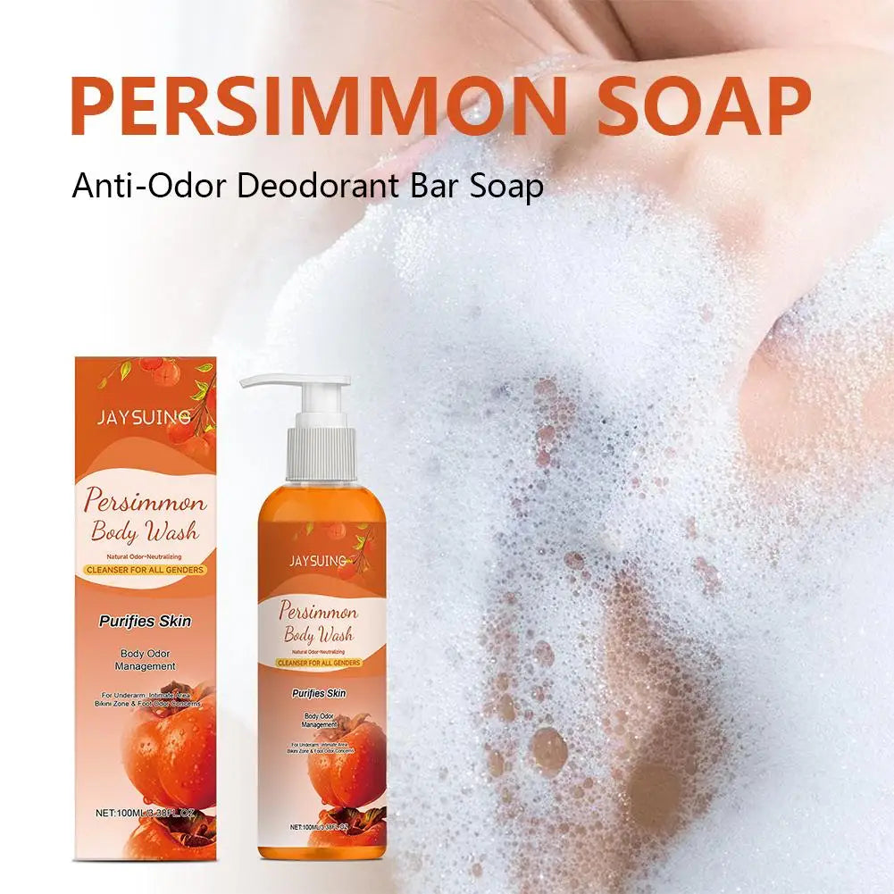 Persimmon Shower Gel Persimmon Extract For Men and Women Gentle on All Skin Types Deodorizing Soap Rose Scent