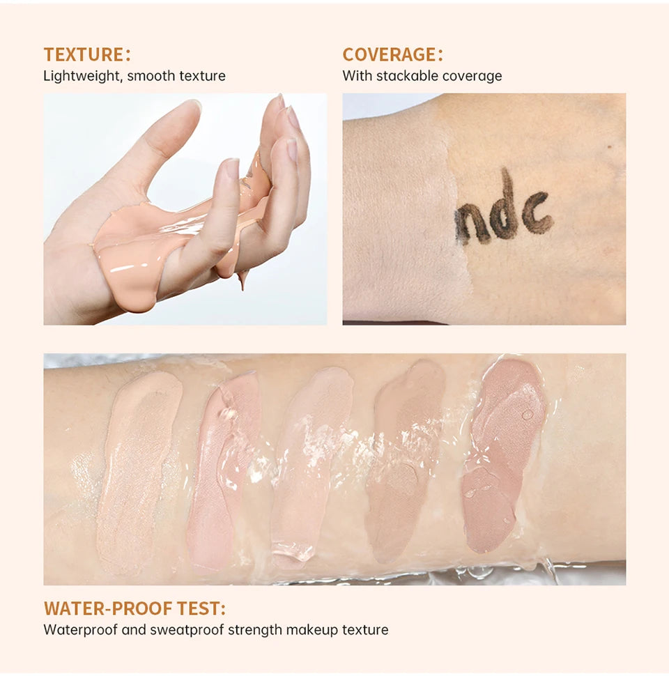 High Coverage CC cream Foundation Tinted Hydrator Matte Finish Light Oil-Free Moisturizing Makeup Hyaluronic Acid Sheer