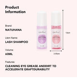 NATUHANA 60ml Gentle Lash Cleansing Mousse No Irritation Eyelash Shampoo for Extensions Grafting Makeup Remover Glue Cleanser