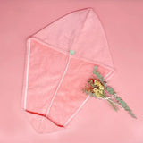 Ultra-Absorbent Coral Fleece Hair Towel Wraps with Button Closure - Quick-Dry, Soft, and Stylish Hair Drying Caps for Women