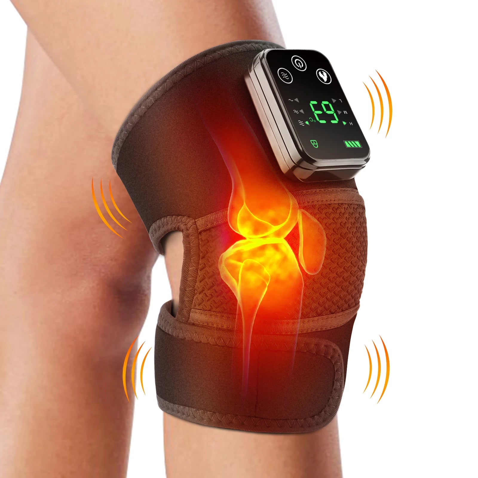 Rechargeable Knee Massager 3 Gear Vibration Massage Adjustable Shoulder Brace Electric Heating Pads Leg Knee Warmer