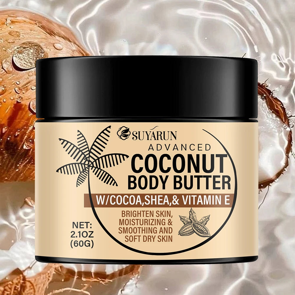 SUYARUN Deep Moisturizing Cream for Dry Skin, Organic Hydration with Coconut Oil, Fast Absorbing, 24 Hour Nourishing.