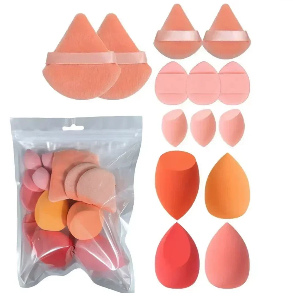 14PCS Set Makeup Sponge Professional Powder Puff for Foundation Blending Cosmetic Tools Beauty Accessories Soft Sponge