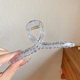 Plastic Transparent Large Size Hair Claw Fashion Ladies Hair Clips Women Hair Accessories Headwear Ponytail Hairpins Headwear