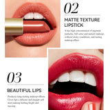 6 Colors Gold Bar Tube Lipstick Matte Texture Pearlescent Glitter Velvet Lipstick Valentine's Day Gift 6PCS