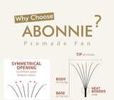 Abonnie 3D/4D/5D/6D Premade Volume Fans Fluffy Lashes Long Stem Russian Volume Eyelashes Extension All Size Fans