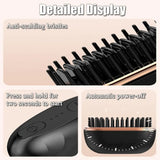 Portable Wireless Straightening Comb Mini USB Rechargeable Hair Straightener Brush Multifunctional Gentle Hair Styling Accessory For Travel Daily Use