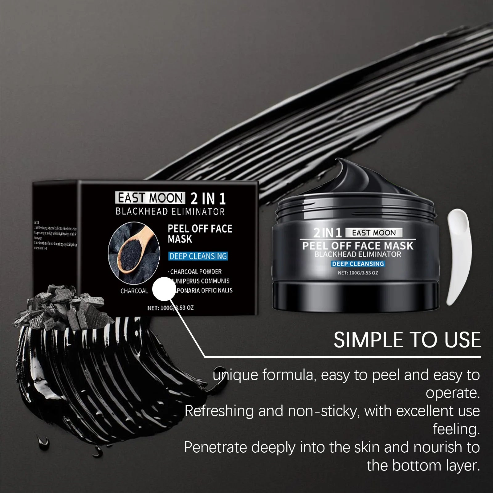 Bamboo Charcoal Blackhead Remover Mask Purifying Shrink Pore Deep Cleansing Oil Control Exfoliator Peel Mud Mask Skin Care