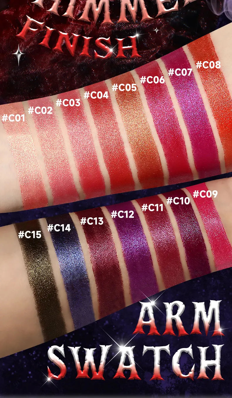 Diamond Pink Lipstick Metallic Glitter Lipstick Waterproof Shiny Pearlescent Dark Blue Red Matte Lip Gloss Halloween Lips Makeup