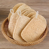 4-6Pcs Natural Loofah Exfoliating Sponges - Gentle Body Scrubber for Shower & Bath, Bamboo Fiber Cleaning Pads