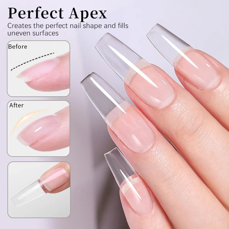 UR SUGAR 6 IN 1 Extension Nail Gel 15ML Clear Quick Builder Nail Gel Semi Permanent Self-leveling UV Construction Gel Soak Off