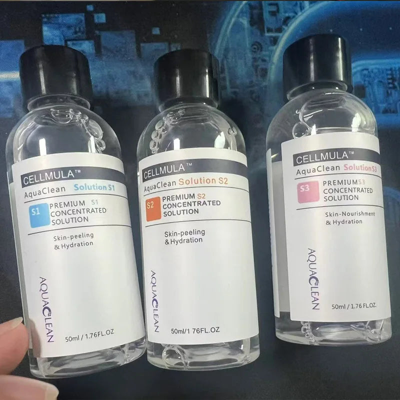 3 Bottles Concentrate Solution S1 S2 S3 for SPA Aqua Peeling Facial Care Skin Moisturizing Deep Clean Face Peeling Solution