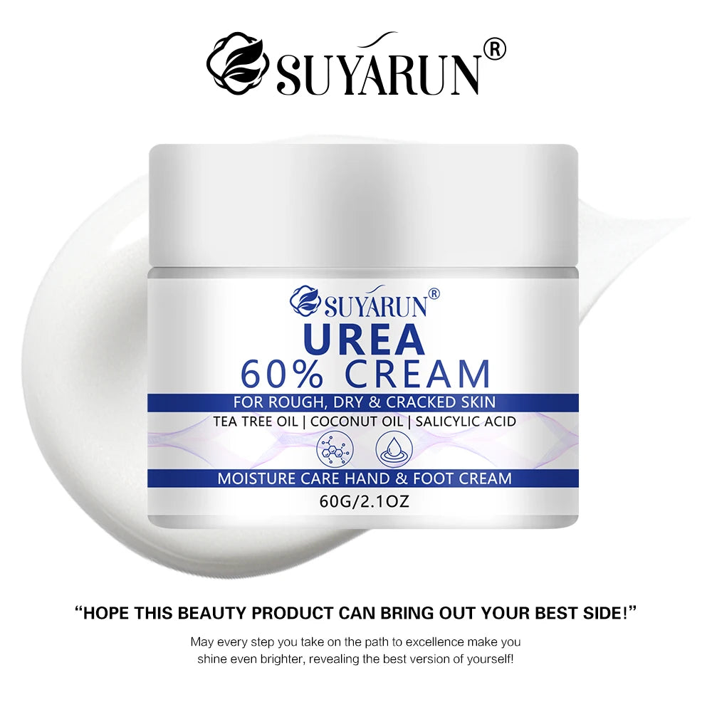 SUYARUN 60% Urea Foot Cream for Cracked Heels & Dry Skin - Intensive Moisturizing Treatment, Callus Remover, Diabetic Foot Care.