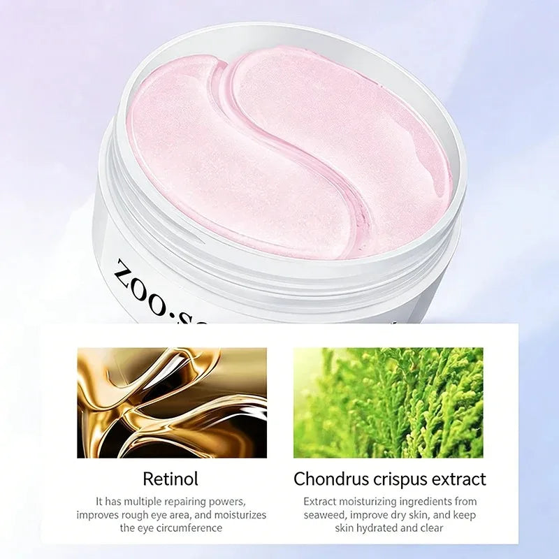 60Pcs Gold Crystal Collagen Eye Mask Beauty Moisturizing Firming Anti Dark Circles Eyes Bags Removal Eyes Care Eye Patches