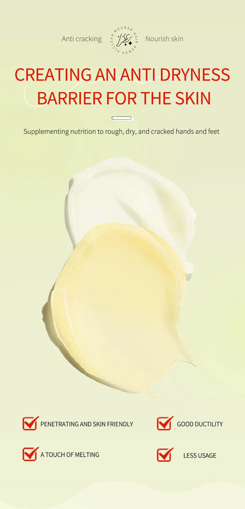Herbal Anti Crack Foot Cream Heel Cracking Repair Products Exfoliation Dead Skin Removal Softening Moisturize Smooth Skin Care