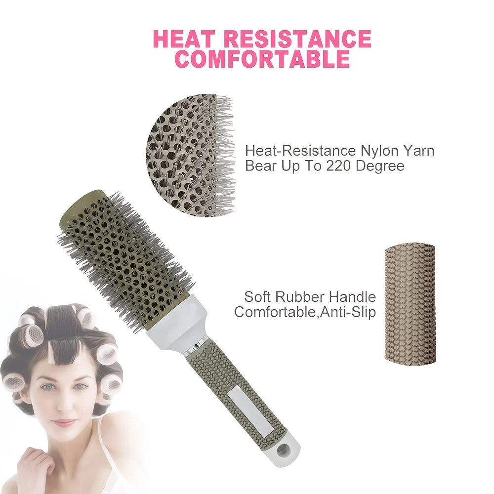 5 Sizes Round Hair Brush Set Curling Styling Brush Blow Dry Volume Comb for Long Short Thick Thin Hair Salon Home Use