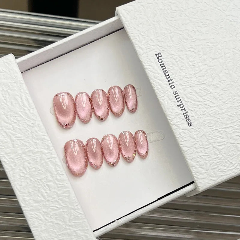 10pcs Festive Red Oval Short Press-On Nails with Cute Tomato Design Glossy Finish Holiday Nail Art Set for Women and Girls Wear