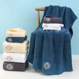 1/5/10PCS Bathroom Cotton Towel 35x75cm 70x140cm Hand Face Bath Towel Soft Gift Absorbent Sport Absorbent Towel 수건 세트 Blue White