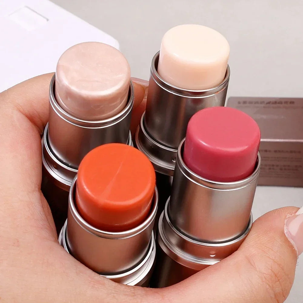 Waterproof Brighten Face Highlighter Blush Stick Makeup Glitter Corrector Contour Illuminator Shimmer Rouge Stick Cream Cosmetic