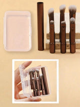 6Pcs Mini Travel Eyeshadow Makeup Brushes Set Portable Small Eye Shadow Blending Concealer Brush With Storage Case For Daily Makeup