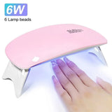6W Foldable UV LED Nail Lamp Portable Manicure Dryer Machine Quick Drying Gel Polish Tool for Home Professional Use with USB