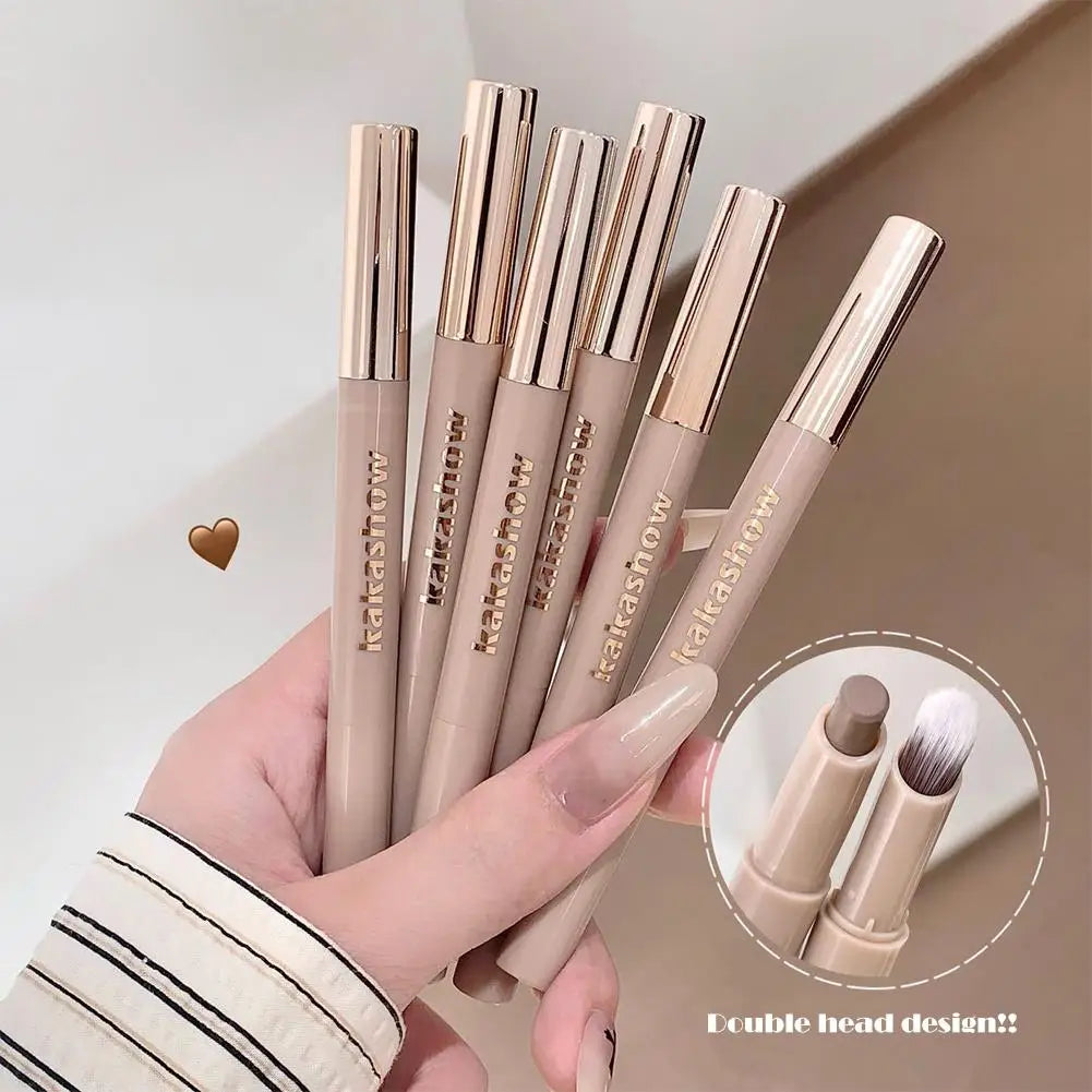 3D Contouring Pen Long Lasting Waterproof Matte Bronzer Stick Nose Shadow Contour Pen With Brush Facial Contour Stick Makeup