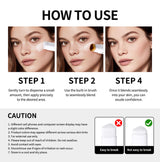 Lakerain Color Changing Foundation Stick Full Coverage Matte Finish Dual-Ended Brush & Stick Waterproof Smooth Foundation Makeup