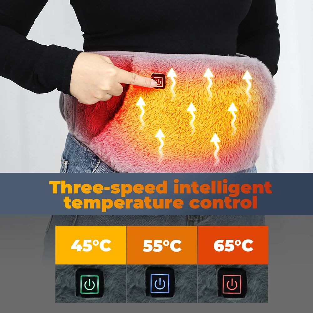 Electric Heating Period Cramp Belt 3 Levels Temperature Adjustable Menstrual Heating Pads Stomach Abdominal Warm Palace Belt