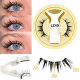 1/2 Pair Reusable Magnetic Eyelashes Tweezers Set Faux Mink Lashes Handmade 3D Natural False Eyelashes and Magnetic Tweezers Set